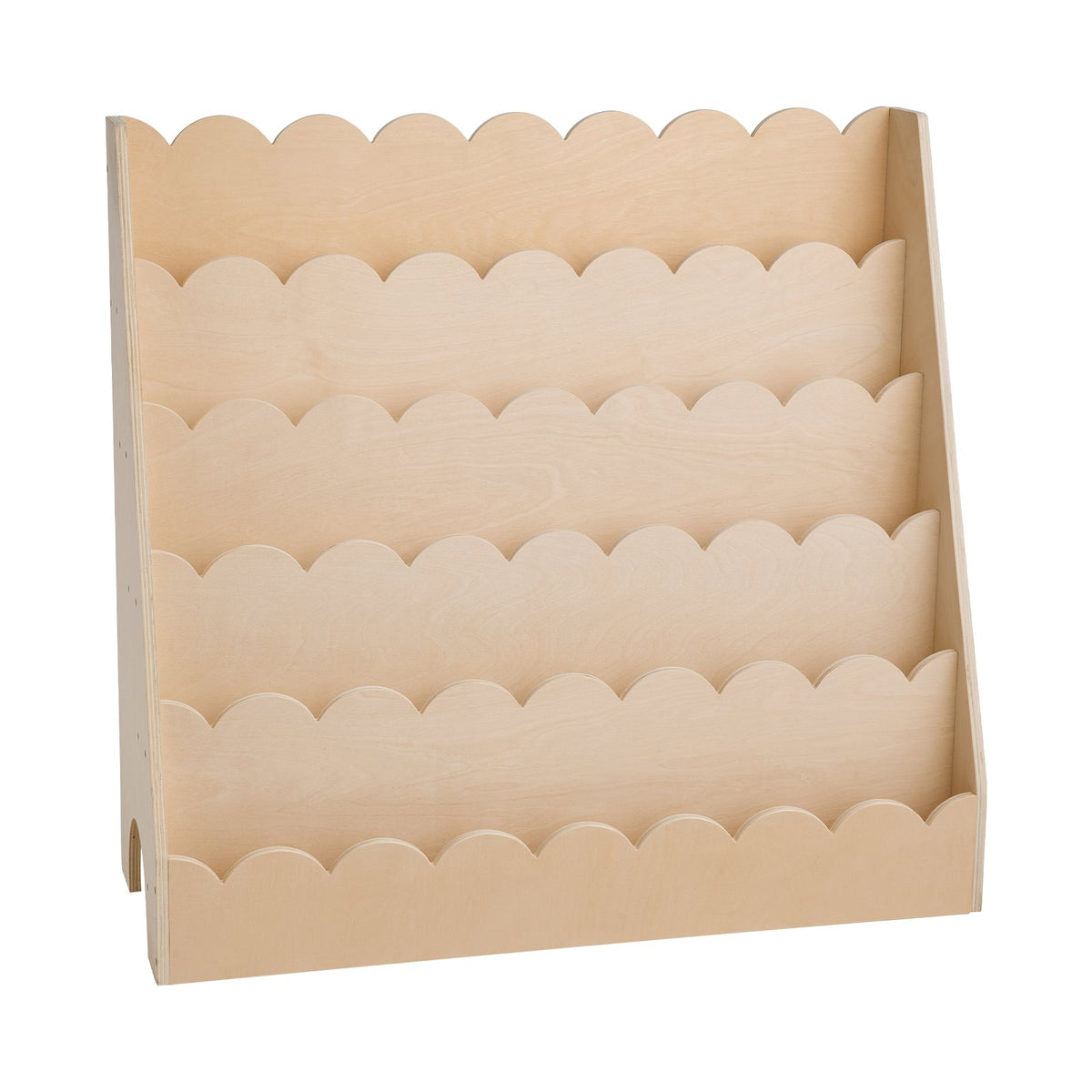 Lovelyz Montessori 5-tier front-facing kids bookshelf in light wood
