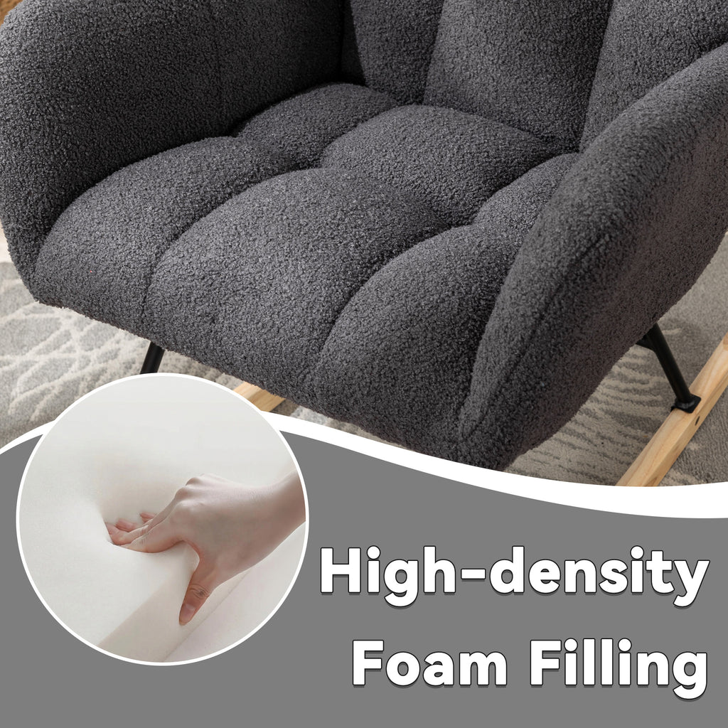 Wingback glider rocker detail