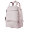 Lovelyz breast pump backpack in blush pink with insulated cooler
