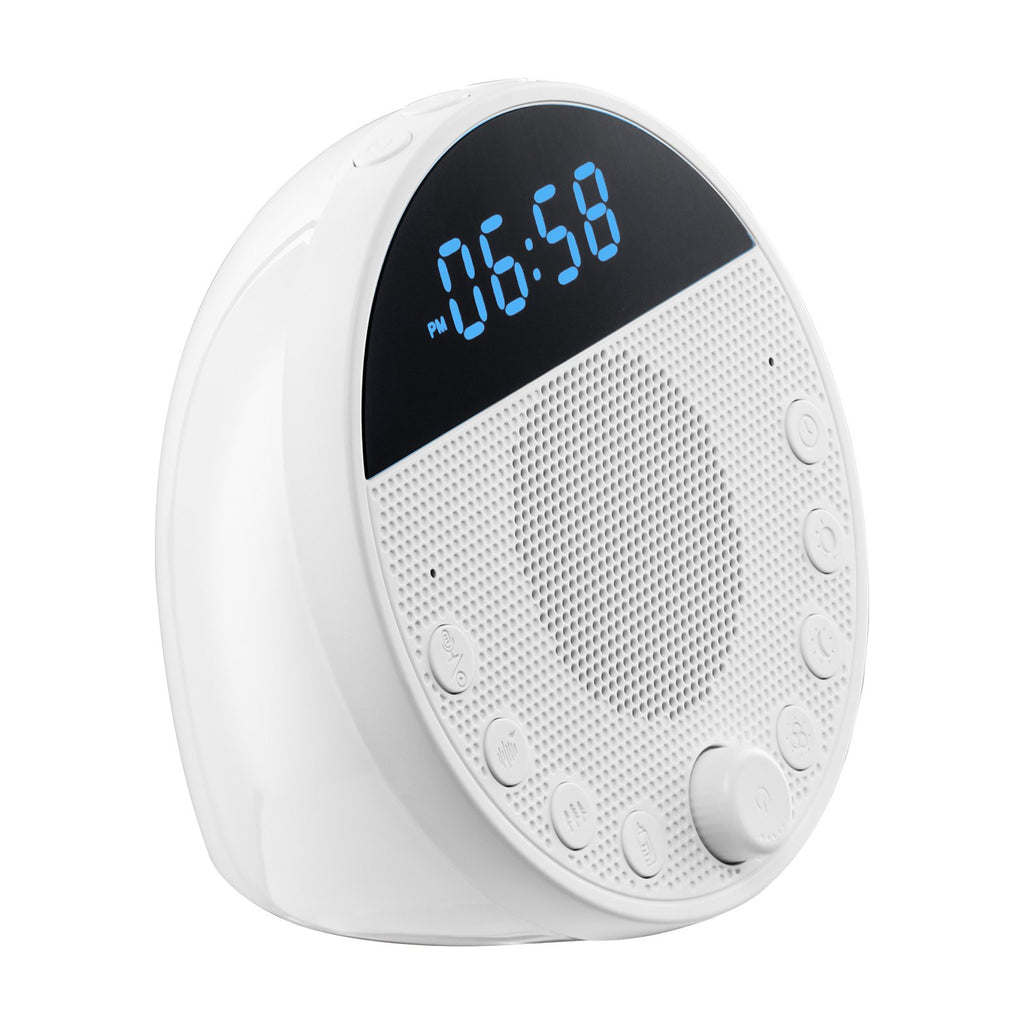 Lovelyz white baby sound machine with digital clock display