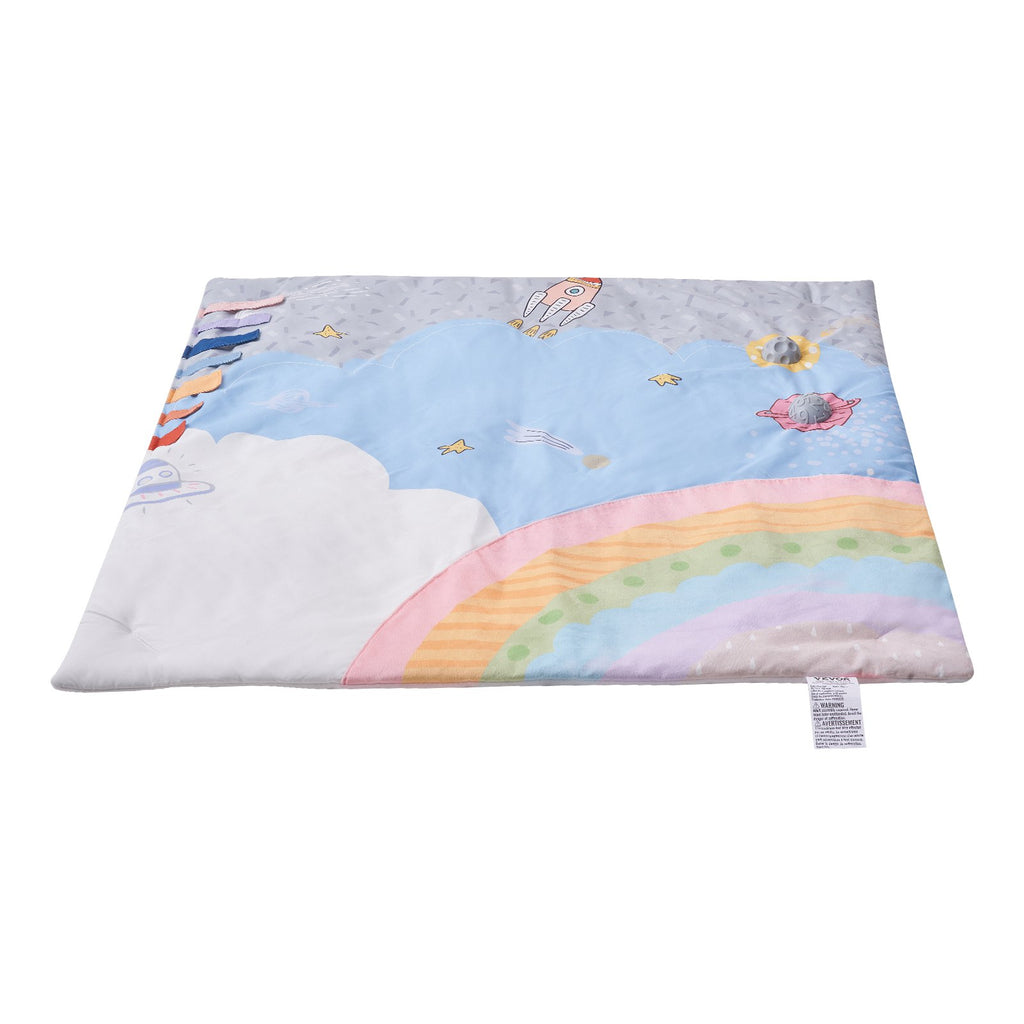 Tummy time play mat laid flat without the arches