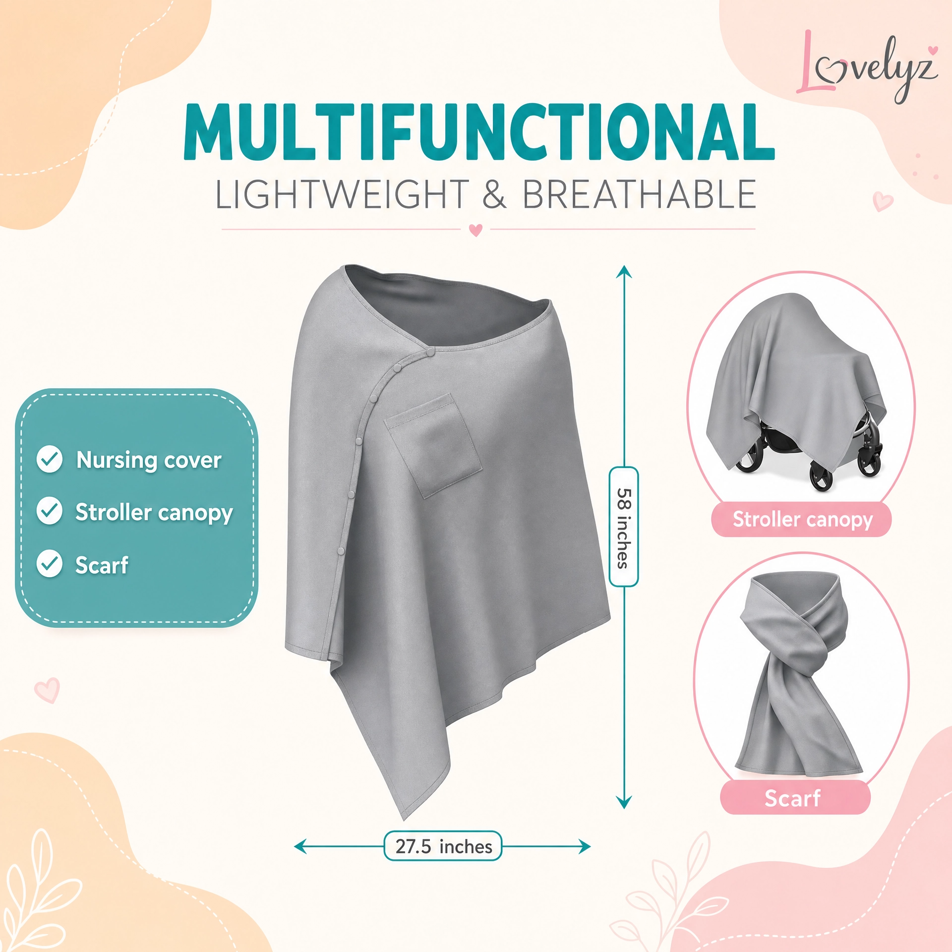 Lovelyz Nursing Poncho with Pacifier Clip